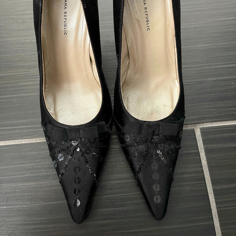 Banana Republic Black sequined heels